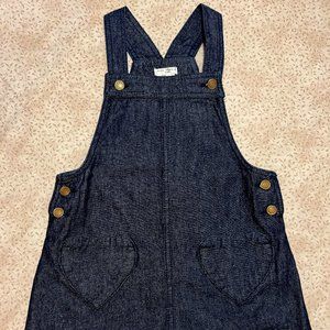 Max Studio Kids overall denim dress w/heart pockets. Size 6